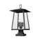 Z-Lite Rainer 4 Light Outdoor Pier Mounted Fixture, 13.5in. W x 25.25in. H, Black 5015PHBS-SQPM-BK - alternate 8